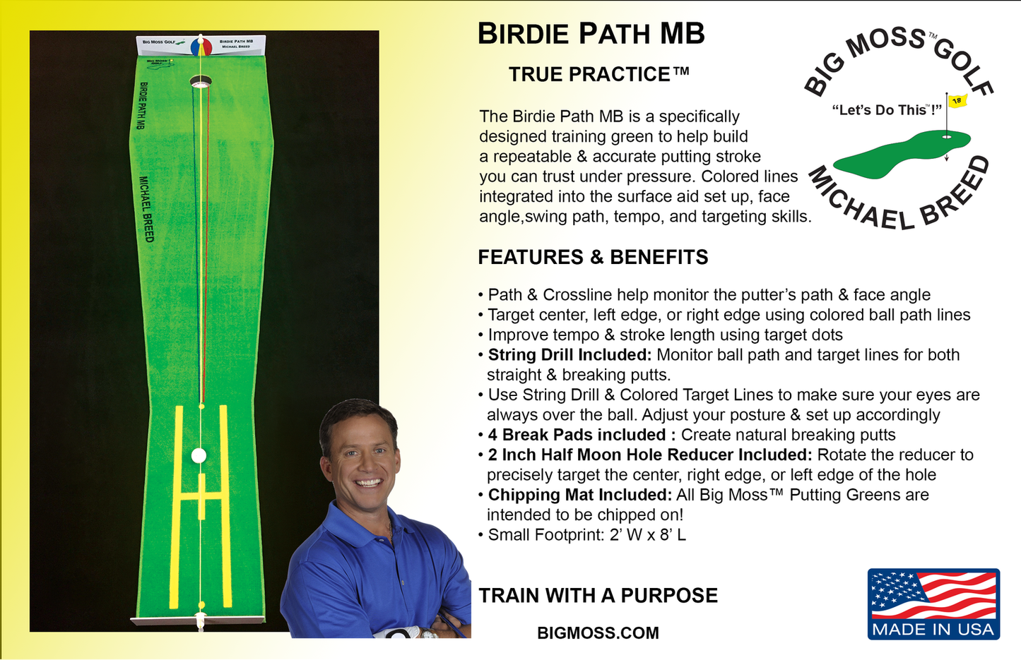 Big Moss Michael Breed Birdie Path Training Green